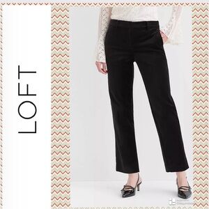 LOFT Women's Elegant Velvet  Black Straight  Skinny Pants